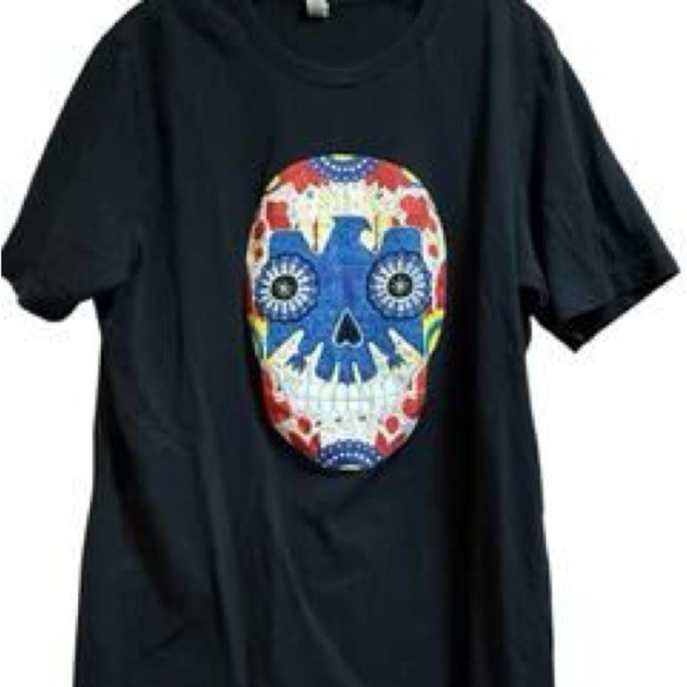 Day of the Dead Sugar Skull with Thunderbird Tee by Bella + Canvas